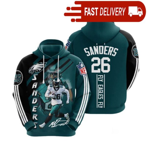 Philadelphia Eagles Miles Sanders NFL Hoodie Gifts for Fans - available at - rugbyfanstore.com