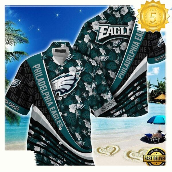 Philadelphia Eagles NFL Hawaii Shirt With Tropical Flower Pattern - available at - rugbyfanstore.com