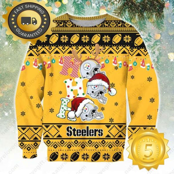 Pittsburgh Steelers Ho Ho Ho NFL Ugly Christmas Sweater - available at - rugbyfanstore.com