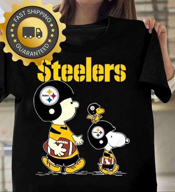 Pittsburgh Steelers Snoopy Charlie Brown Peanuts Shirt NFL Games Day Gift - available at - rugbyfanstore.com