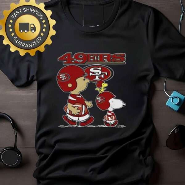 San Francisco 49ers Charlie Brown Snoopy And Woodstock NFL Shirt - available at - rugbyfanstore.com