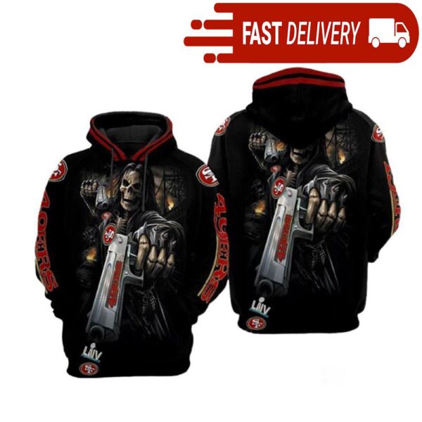 San Francisco 49Ers Grim Reaper Death Guns NFL Hoodie Gifts for Fans - available at - rugbyfanstore.com