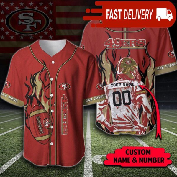 San Francisco 49ers Personalized NFL Jersey with Name and Number - available at - rugbyfanstore.com