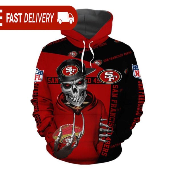 San Francisco 49ers Skull of Death Halloween Hoodie NFL Gifts - available at - rugbyfanstore.com