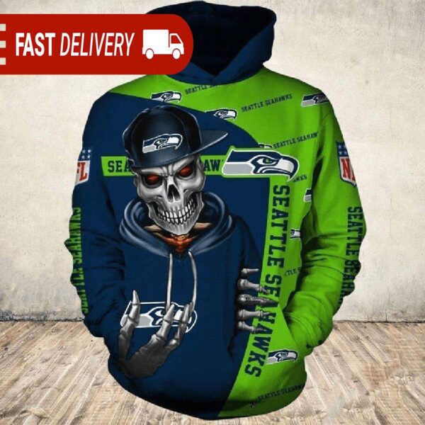 Seattle Seahawks Skull of Death Halloween Hoodie NFL Gifts - available at - rugbyfanstore.com