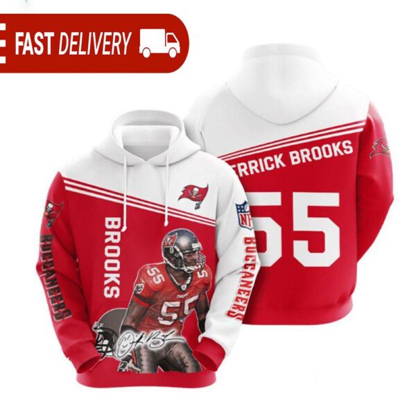 Tampa Bay Buccaneers Derrick Brooks NFL Hoodie Gifts for Fans - available at - rugbyfanstore.com