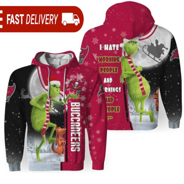 Tampa Bay Buccaneers Grinch NFL Christmas Hoodie 3D Shirt - available at - rugbyfanstore.com