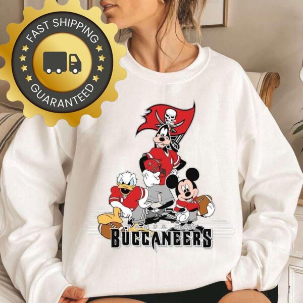 Tampa Bay Buccaneers Mickey Goofy Donald Disney NFL Sweatshirt Gifts for Fans - available at - rugbyfanstore.com