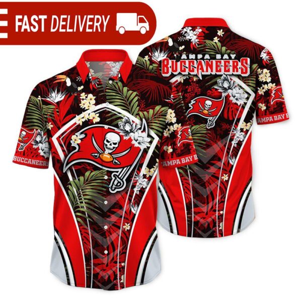 Tampa Bay Buccaneers NFL Flower Tropical Hawaiian Shirt - available at - rugbyfanstore.com