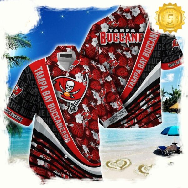 Tampa Bay Buccaneers NFL Hawaii Shirt With Tropical Flower Pattern - available at - rugbyfanstore.com