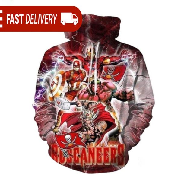 Tampa Bay Buccaneers Red Avengers NFL Hoodie Gifts for Fans - available at - rugbyfanstore.com