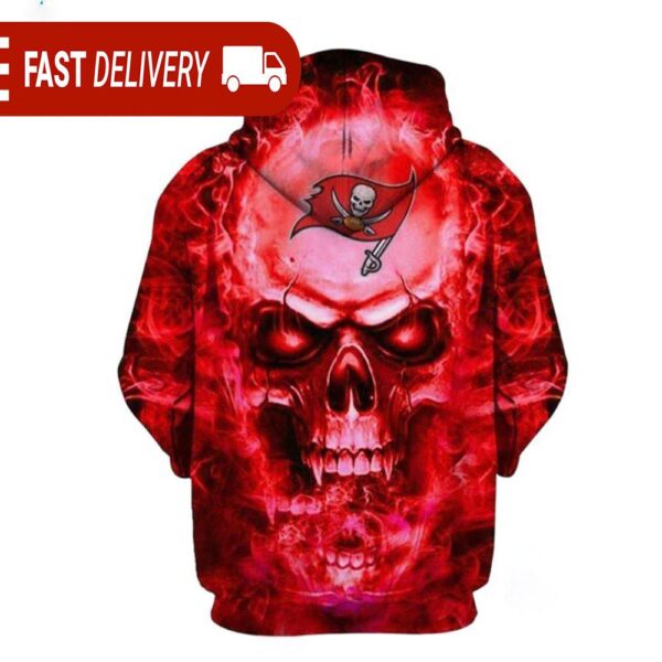 Tampa Bay Buccaneers Red Skull Halloween NFL Hoodie Gifts for Fans - available at - rugbyfanstore.com