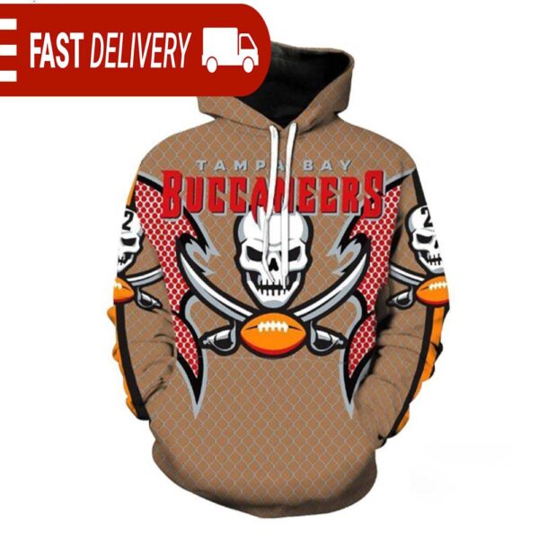 Tampa Bay Buccaneers Skull NFL Hoodie Gifts for Fans - available at - rugbyfanstore.com