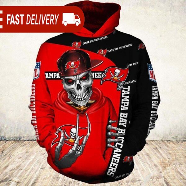 Tampa Bay Buccaneers Skull of Death Halloween Hoodie NFL Gifts - available at - rugbyfanstore.com