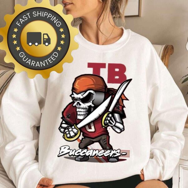 Tampa Bay Buccaneers Skull Player Football NFL Sweatshirt Gifts for Fans - available at - rugbyfanstore.com