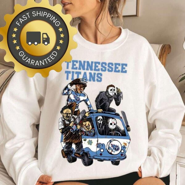 Tennessee Titans Horror Character Halloween NFL Sweatshirt Gifts for Fans - available at - rugbyfanstore.com