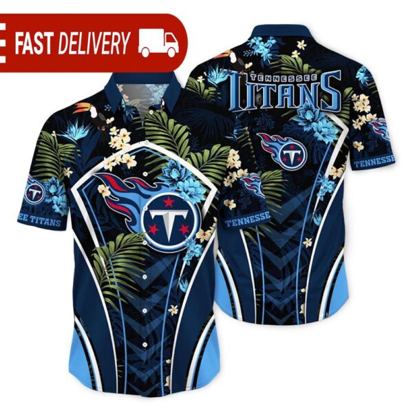 Tennessee Titans NFL Flower Tropical Hawaiian Shirt - available at - rugbyfanstore.com