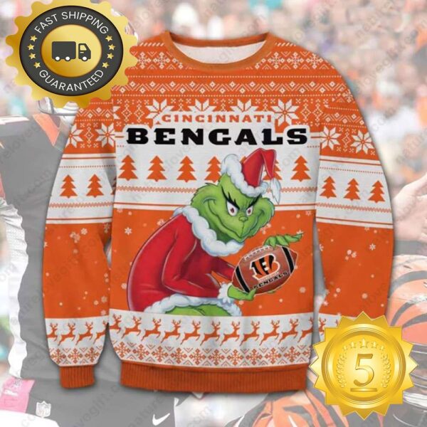 The Grinch Stole Cincinnati Bengals NFL Ugly Christmas Sweater - available at - rugbyfanstore.com