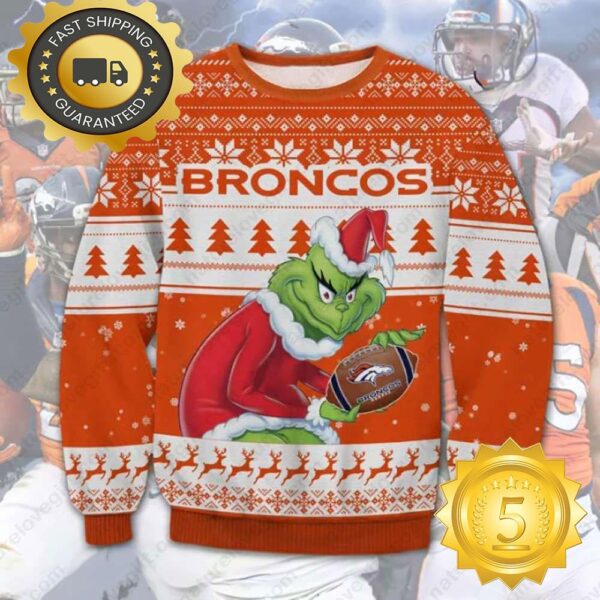 The Grinch Stole Denver Broncos NFL Ugly Christmas Sweater - available at - rugbyfanstore.com