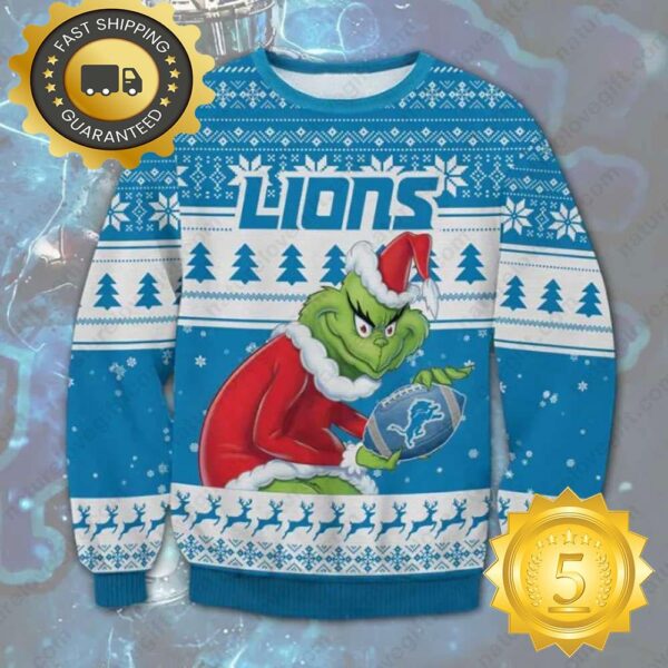 The Grinch Stole Detroit Lions NFL Ugly Christmas Sweater - available at - rugbyfanstore.com