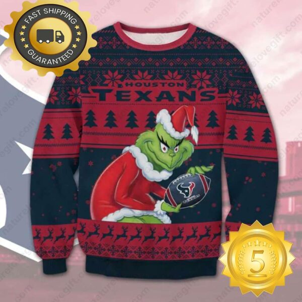 The Grinch Stole Houston Texans NFL Ugly Christmas Sweater - available at - rugbyfanstore.com