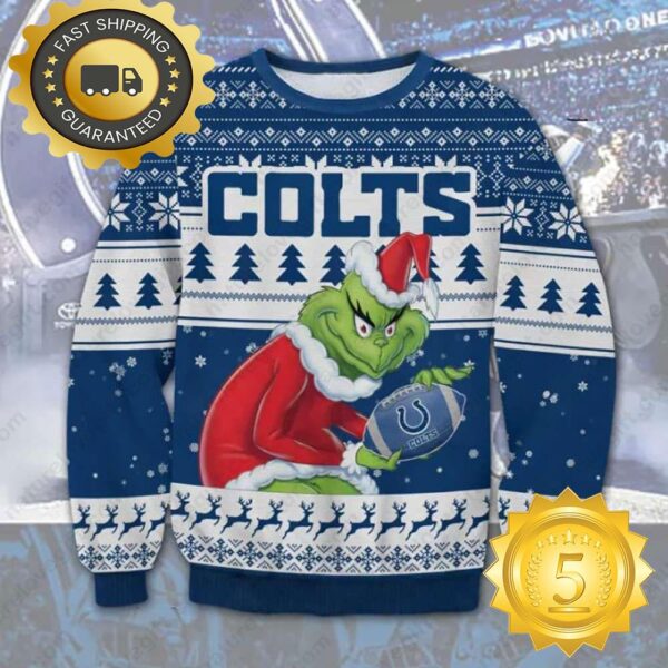 The Grinch Stole Indianapolis Colts NFL Ugly Christmas Sweater - available at - rugbyfanstore.com