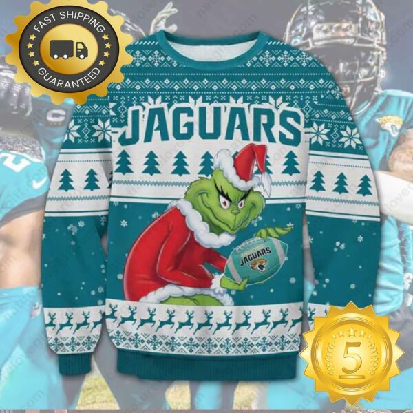 The Grinch Stole Jacksonville Jaguars NFL Ugly Christmas Sweater - available at - rugbyfanstore.com