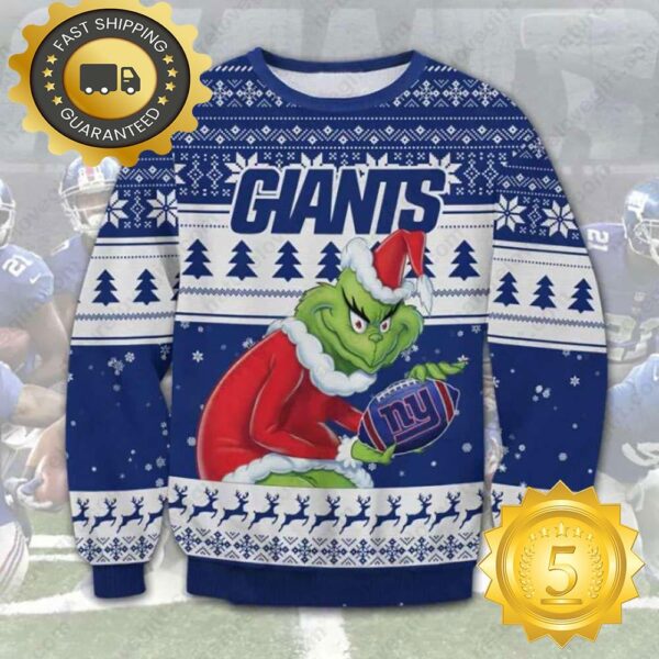 The Grinch Stole New York Giants NFL Ugly Christmas Sweater - available at - rugbyfanstore.com