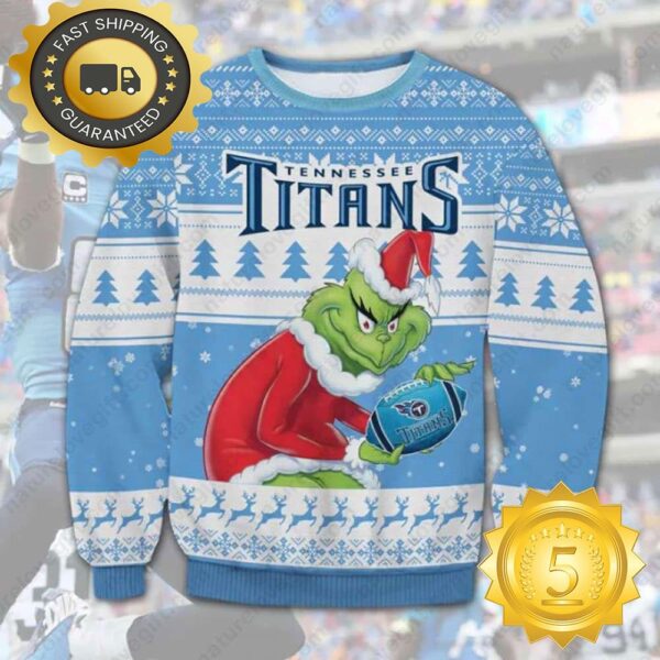 The Grinch Stole Tennessee Titans NFL Ugly Christmas Sweater - available at - rugbyfanstore.com