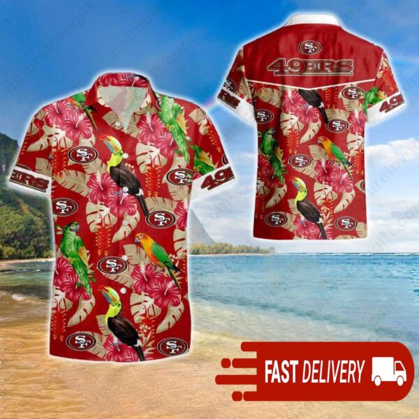 Tropical 49ers Hawaiian Shirt Islands Vibes Aloha NFL Gifts - available at - rugbyfanstore.com