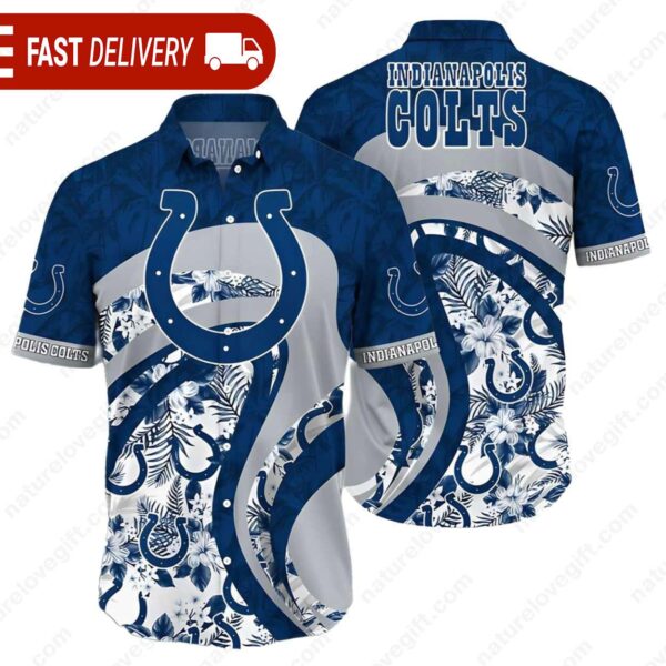 Tropical Floral Indianapolis Colts NFL Hawaiian Shirt - available at - rugbyfanstore.com