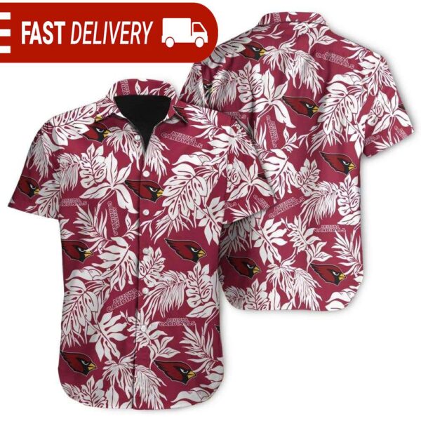 Tropical Leafs Arizona Cardinals NFL Button Up Hawaiian Shirt - available at - rugbyfanstore.com