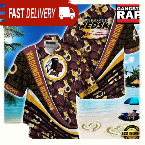 Washington Redskins NFL Hawaii Shirt With Tropical Flower Pattern - available at - rugbyfanstore.com