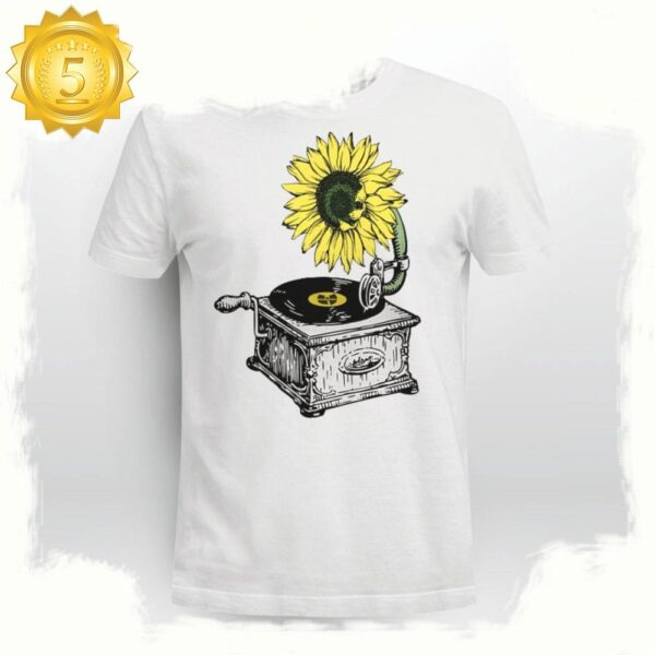 Wu-tang Clan Sunflower Gramophone Record Player Tshirt - available at - rugbyfanstore.com