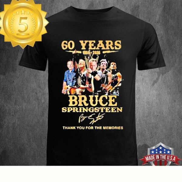 60 Years 1964-2024 Bruce Springsteen Thank You For The Memories Unisex T-Shirt - available at - rugbyfanstore.com