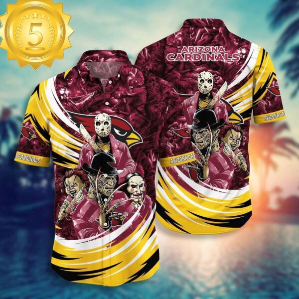 Arizona Cardinals NFL Halloween Horror Movies Hawaiian Shirts - available at - rugbyfanstore.com