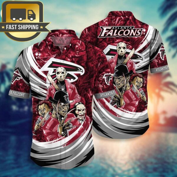 Atlanta Falcons NFL Halloween Horror Movies Hawaiian Shirts - available at - rugbyfanstore.com