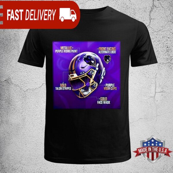 Baltimore Ravens NFL New Season Helmet Details Unisex T-Shirt - available at - rugbyfanstore.com