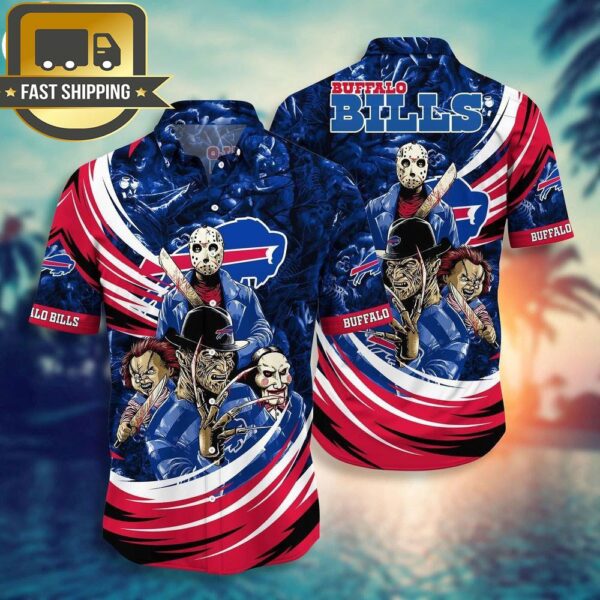 Buffalo Bills NFL Halloween Horror Movies Hawaiian Shirts - available at - rugbyfanstore.com