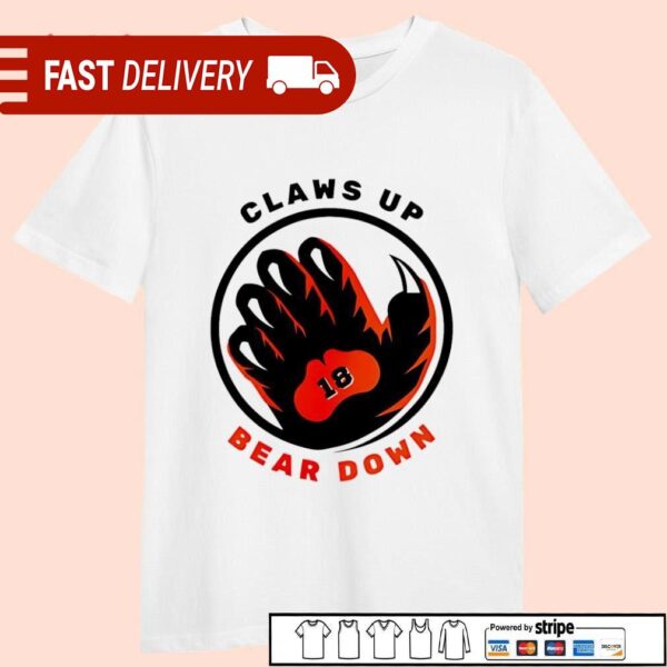 Caleb Williams Chicago Bears claws up bear down shirt - available at - rugbyfanstore.com