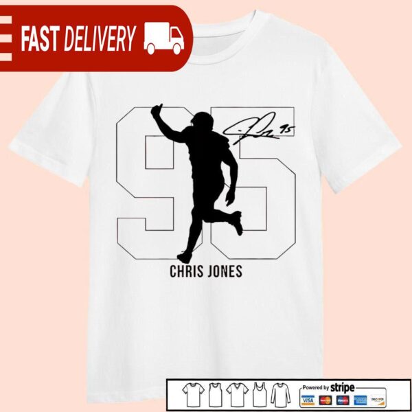 Chris Jones Kansas City Chiefs number 95 signature shirt - available at - rugbyfanstore.com