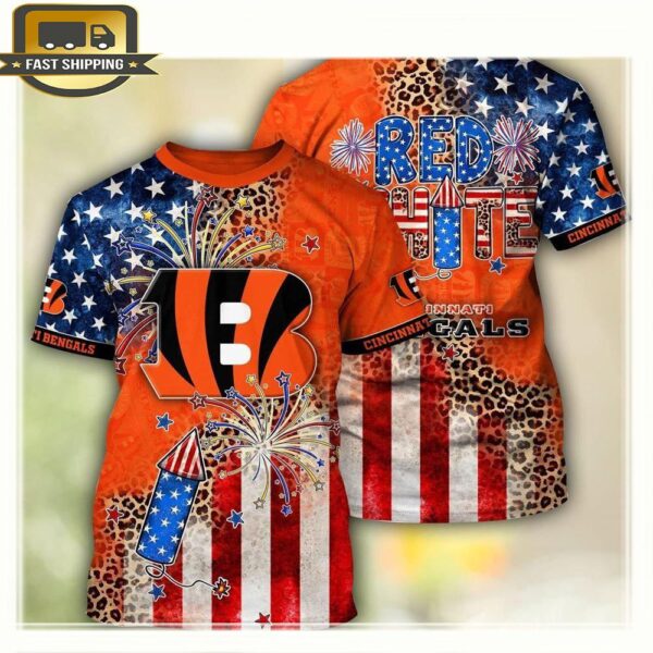 Cincinnati Bengals NFL Independence Day 3D T- Shirts - available at - rugbyfanstore.com