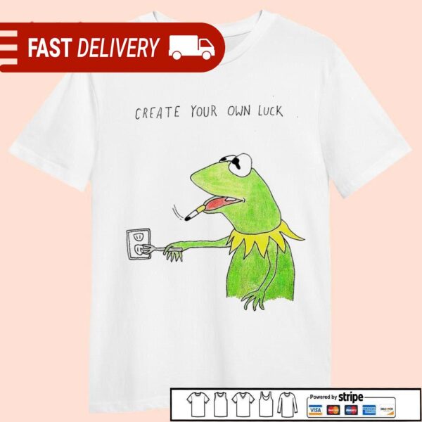 Create your own luck Muppet Kermit the Frog smoking shirt - available at - rugbyfanstore.com