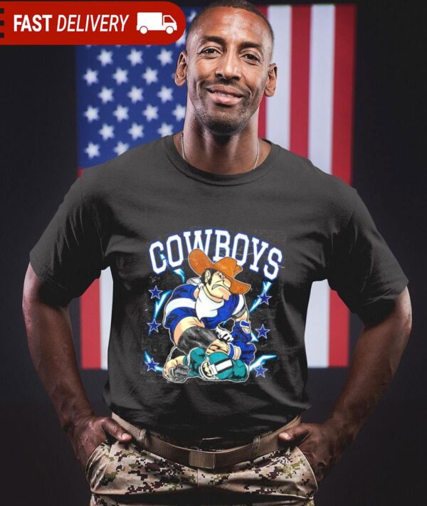 Dallas Cowboys Rowdy mascot beat Philadelphia Eagles cartoon shirt - available at - rugbyfanstore.com