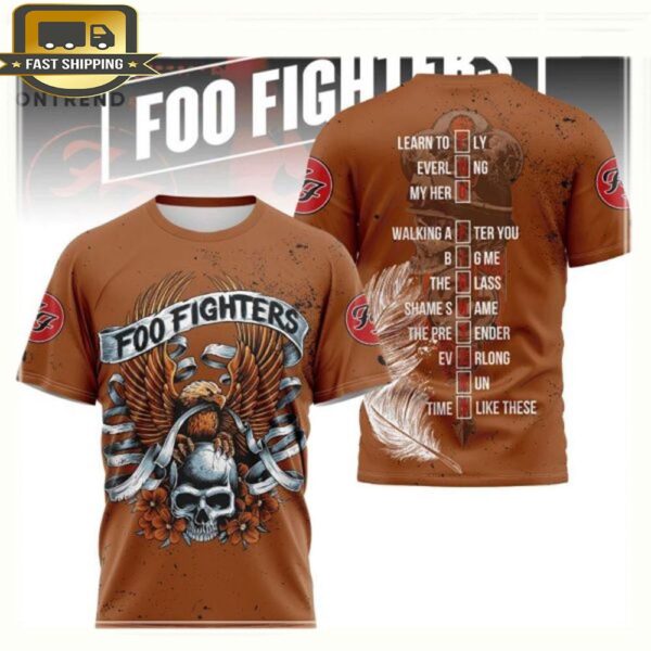 Foo Fighters Rock Band 2024 3D T-Shirt - available at - rugbyfanstore.com