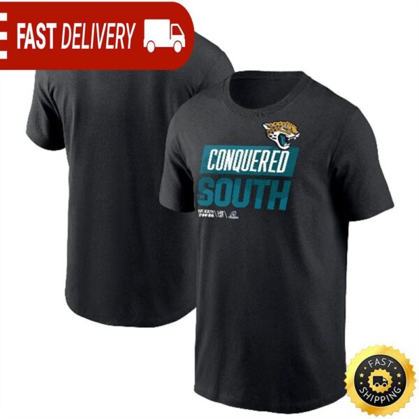 Jacksonville Jaguars 2022 AFC South Division Champions Locker Room Trophy Collection Black T-shirt - available at - rugbyfanstore.com