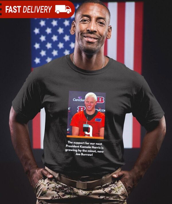 Joe Burrow the support for our next president Kamala Harris shirt available at rugbyfanstore.com