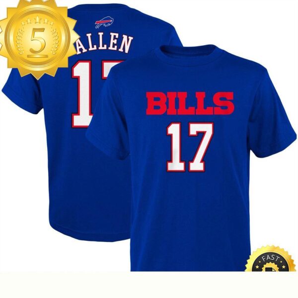 Josh Allen Buffalo Bills Youth Royal Player T-Shirt - available at - rugbyfanstore.com