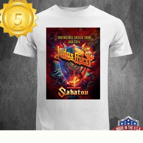 Judas Priest’s Invincible Shield Tour USA 2024 Unisex T-shirt - available at - rugbyfanstore.com