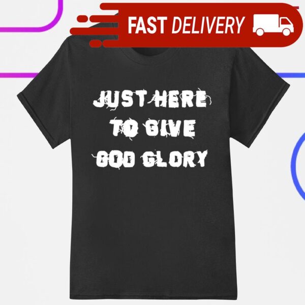 Justin Fields Wearing Just Here To Give God Glory Shirt - available at - rugbyfanstore.com